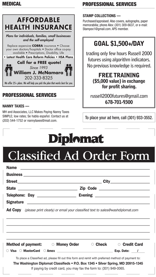 Classifieds – January 2012