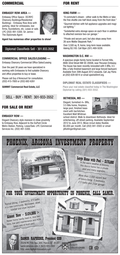 Real Estate Classifieds – August 2012