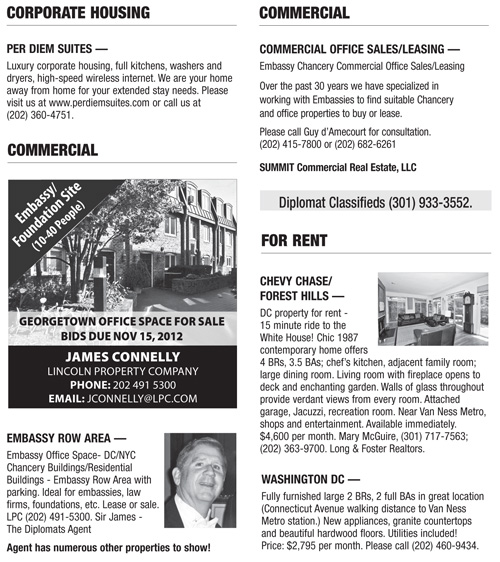 Real Estate Classifieds – November 2012