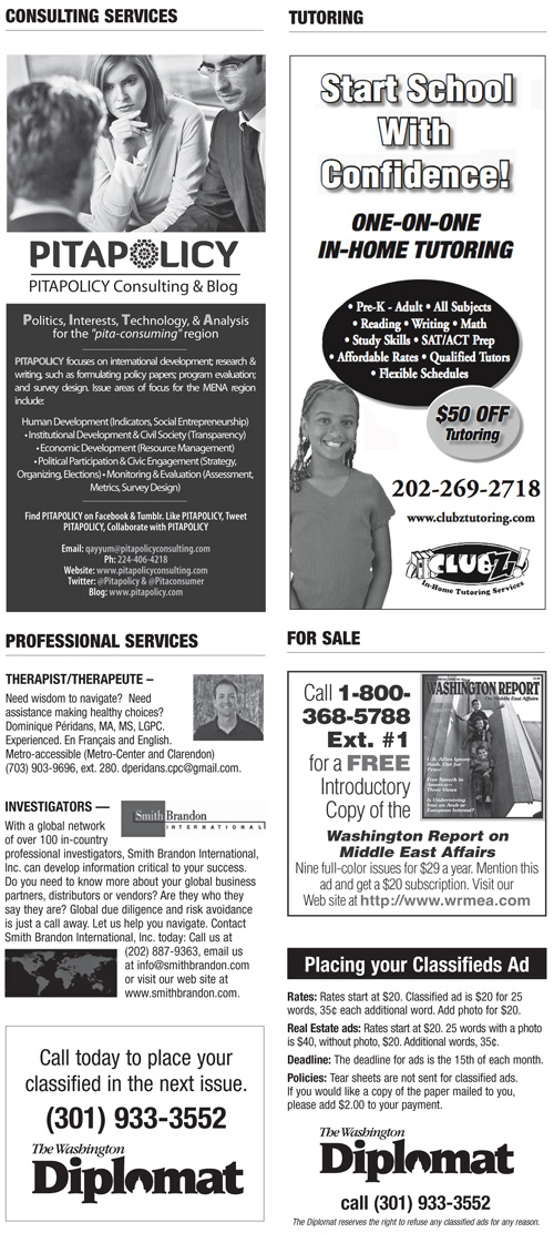Classifieds – August 2013