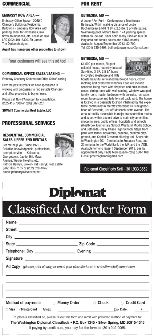 Real Estate Classifieds – August 2013