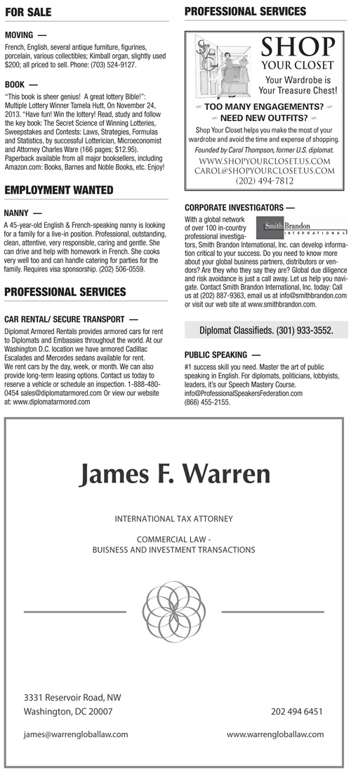 Classifieds – April 2014