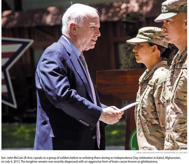 Senator McCain Faces Aggressive Brain Cancer Foe in Glioblastoma