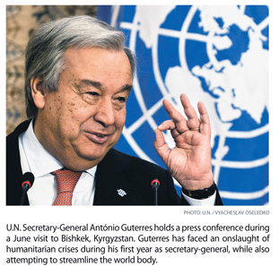 U.N. Secretary-General Guterres Navigates World Crises and Skeptical White House