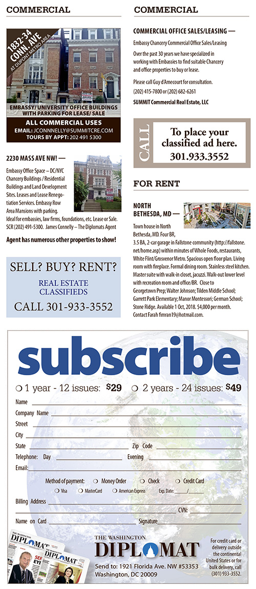 Real Estate Classifieds – August 2018