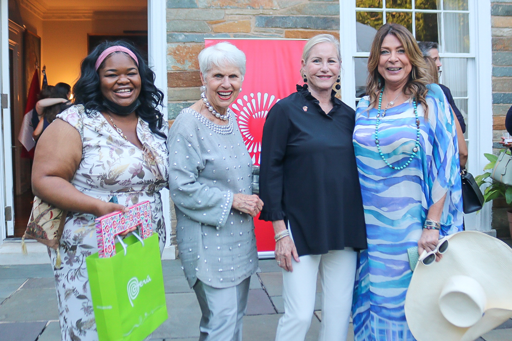 From left, embassy guests, Jan Du Plain, Vivian de Rivero wife of Peruvian Ambassador, Ivonne A-Baki ambassador of Ecuador to the U.S.