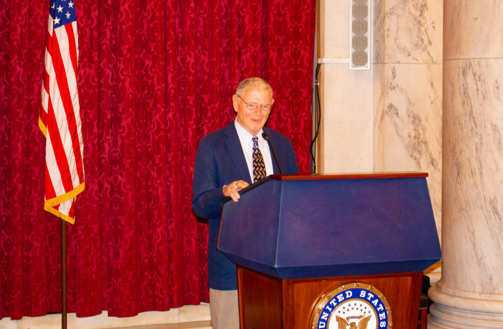 Senator Inhofe speaks at the breakfast in his honor on Sept. 15.