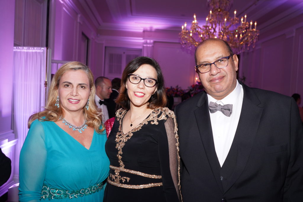 Farah Al Atassi joins Tunisian Ambassador Hanéne Tajouri Bessassi and her husband, Ezeddine Bessassi.