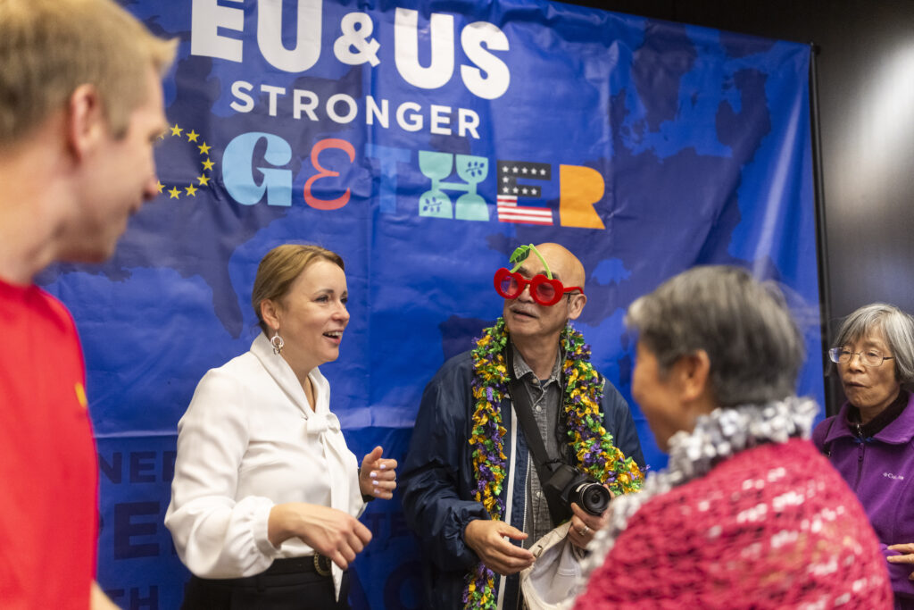 Visitors explore the world at PassportDC