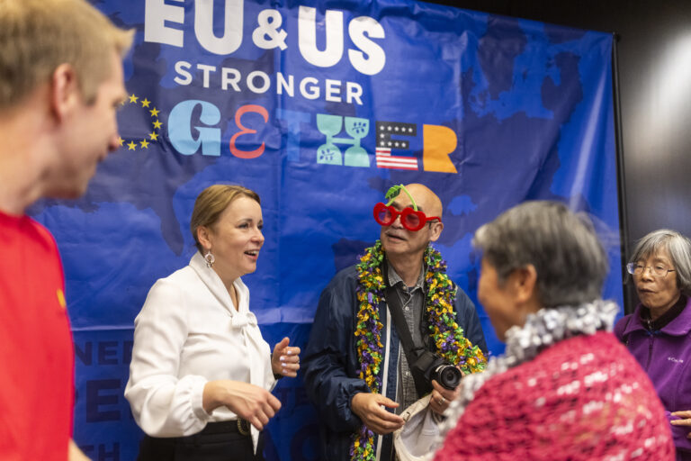 Visitors explore the world at PassportDC